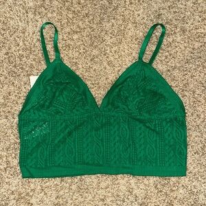 aerie Green Cable Lace Bralette